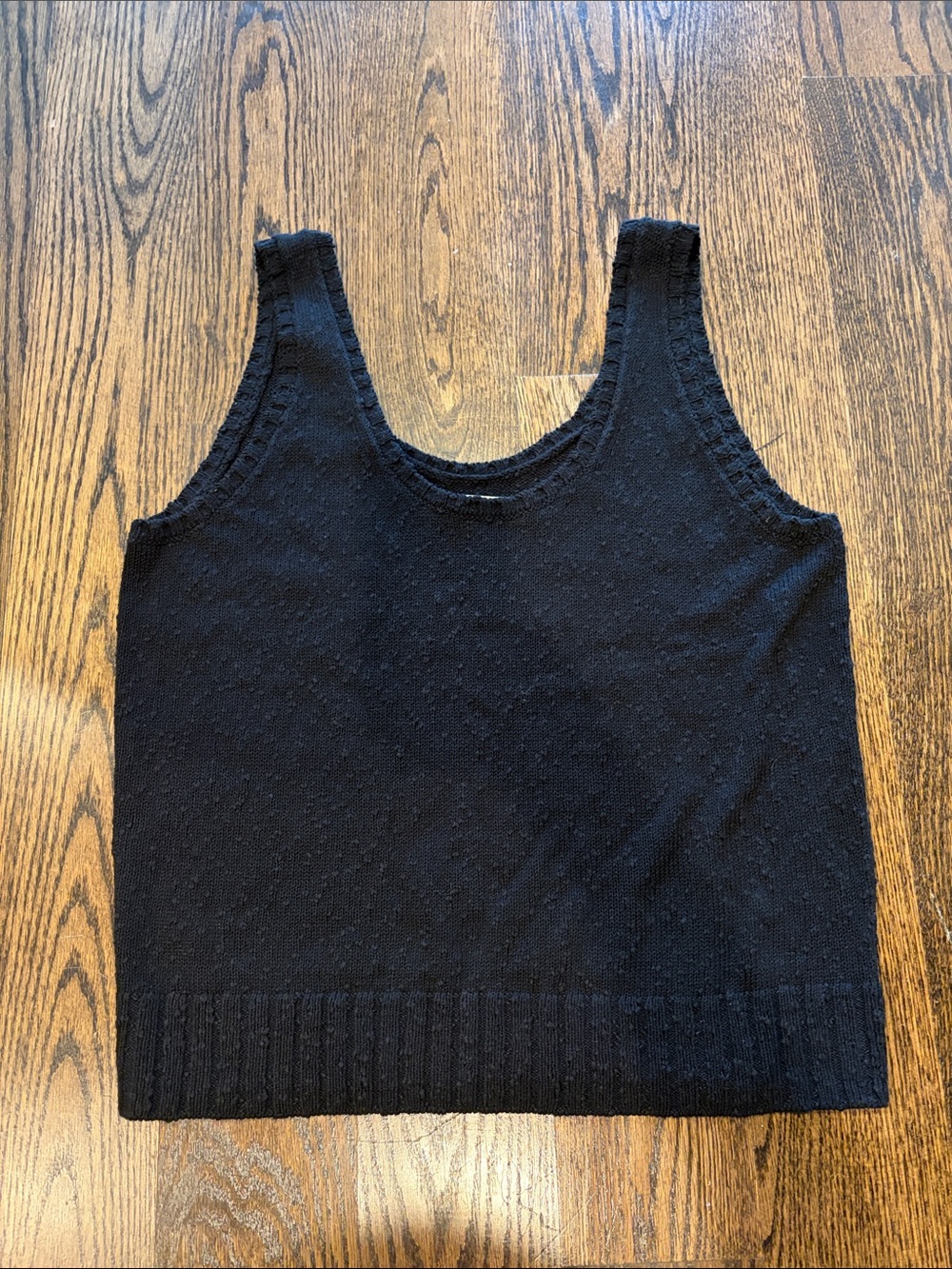 LOFT Textured Sweater Black Tank Top